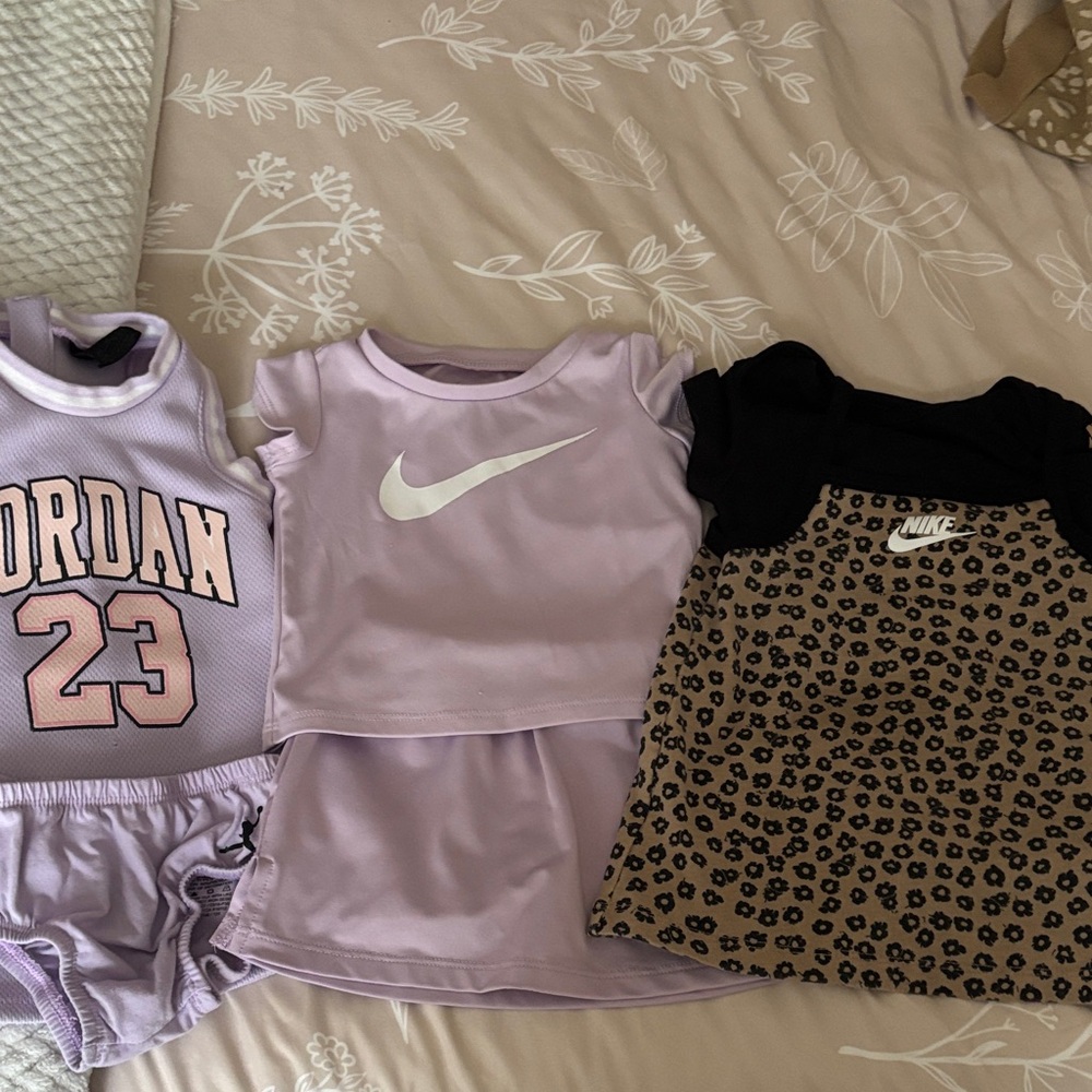 Nike Black and Tan Floral Baby Dress